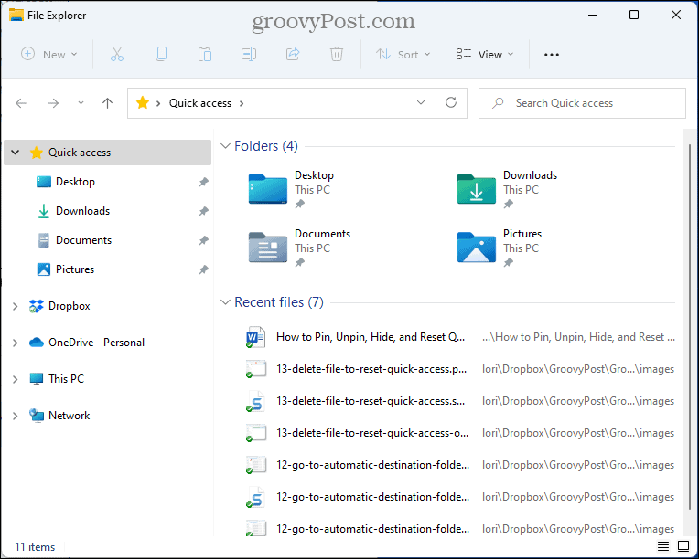 如何在 Windows 11 中自定义快速访问文件夹 数字指南