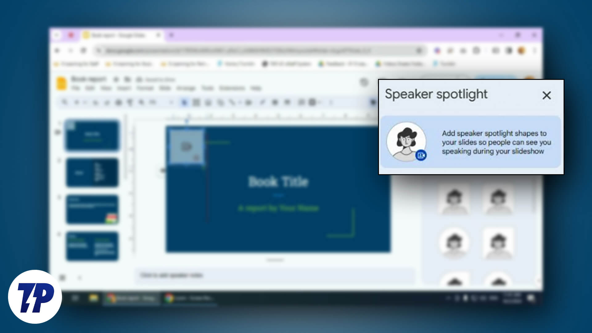 如何新增和使用 Google Slides 揚聲器聚光燈功能