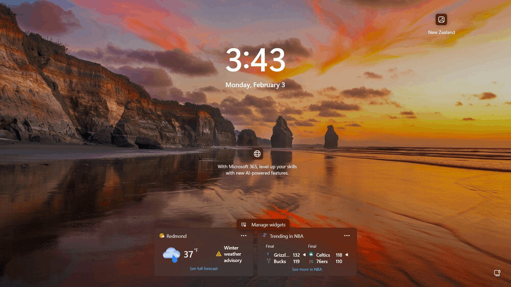 这是Windows 11中使用小部件支持的新锁定屏幕的方法