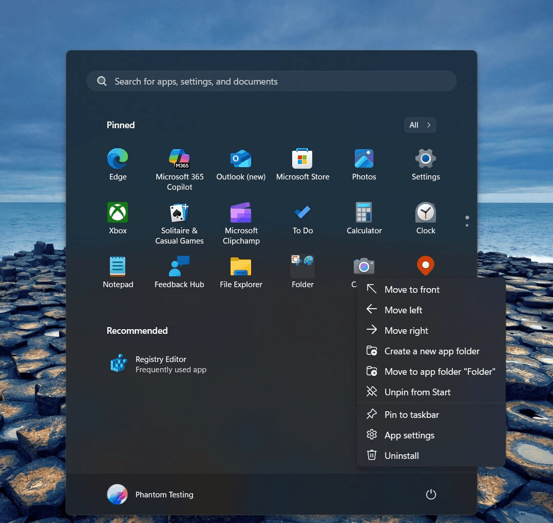 Windows 11 Start Pane在右键单击菜单中获得了更多选项