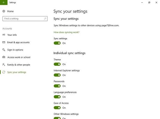 Fix Sync在Windows 10设置中不适合您的帐户