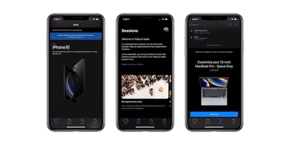 iPad 和 iPhone 的 Apple Store 应用程序新增深色模式