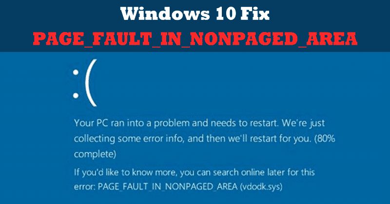如何修复page_fault_in_nonpaged_area蓝屏错误