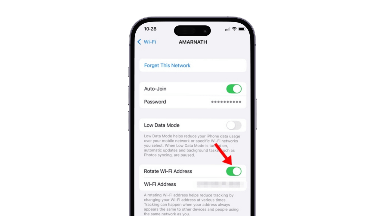 如何在iPhone上设置旋转WiFi地址