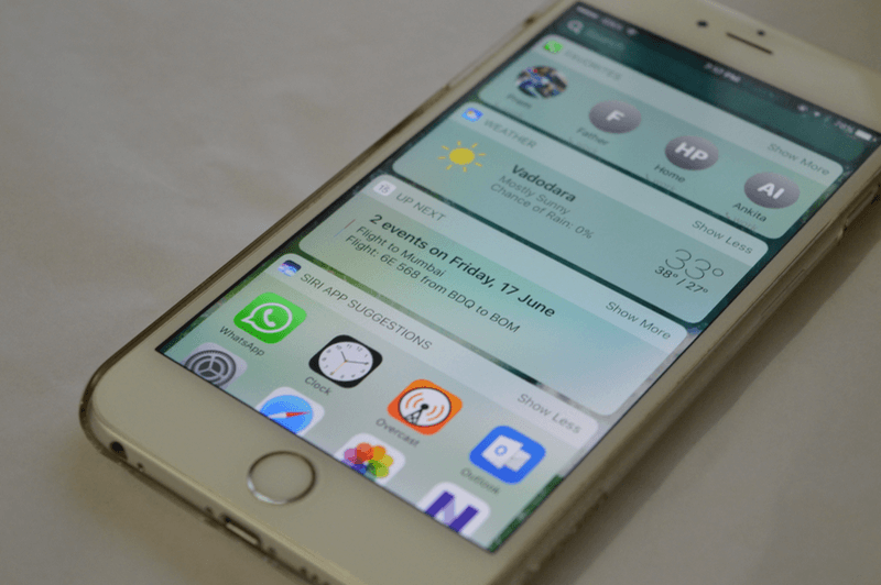 這是iOS 10中的新股票應用小部件的樣子