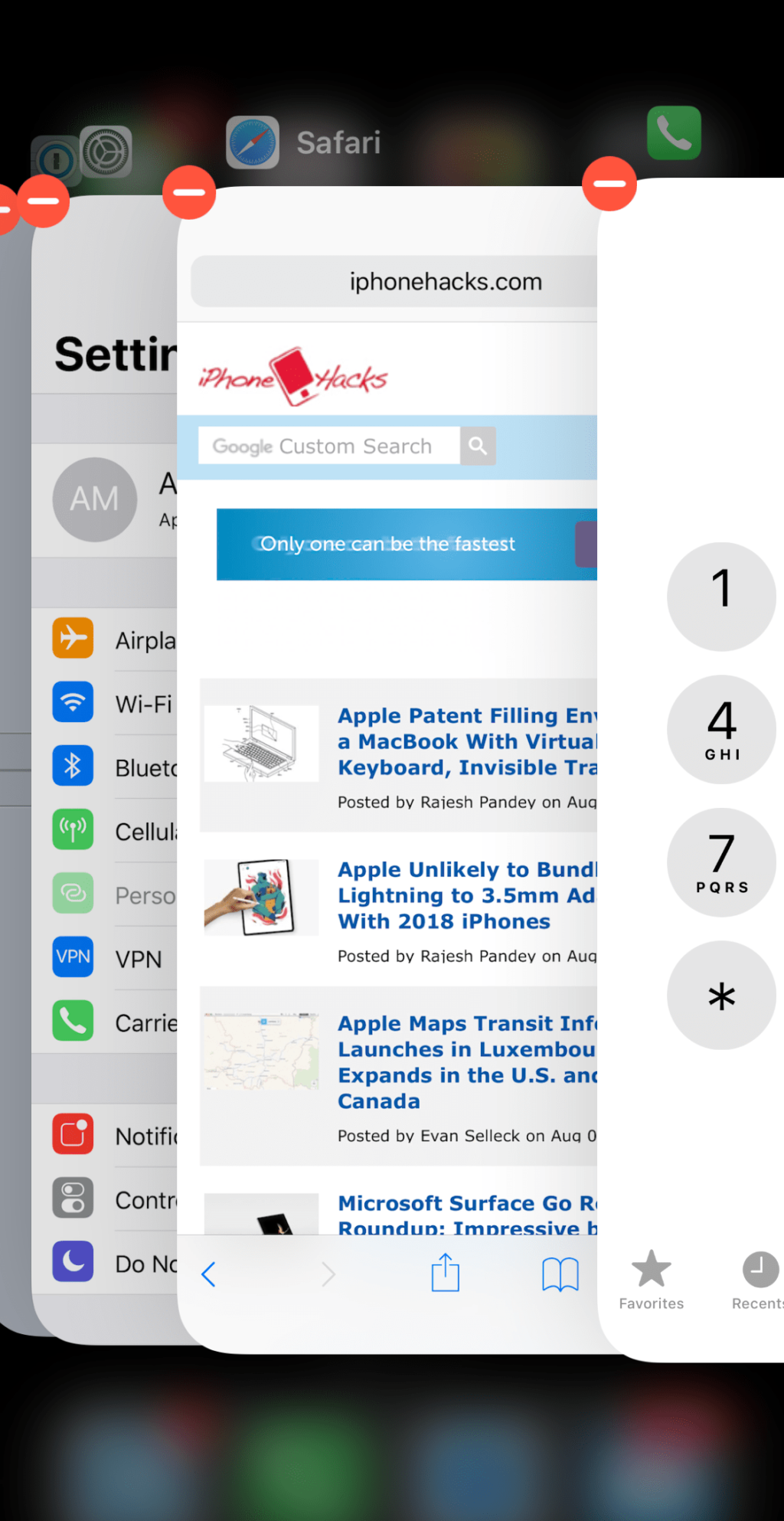 这种越狱的调整使您可以用单个滑动手势强制iPhone X中的关闭应用程序