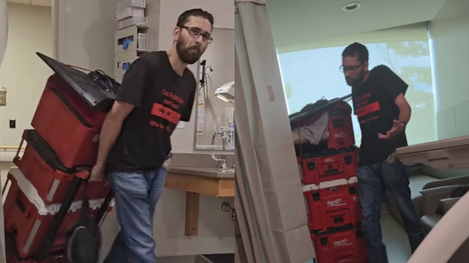 怀孕的妻子在丈夫进入病毒式Xbox和电视后捍卫丈夫进入劳动病房