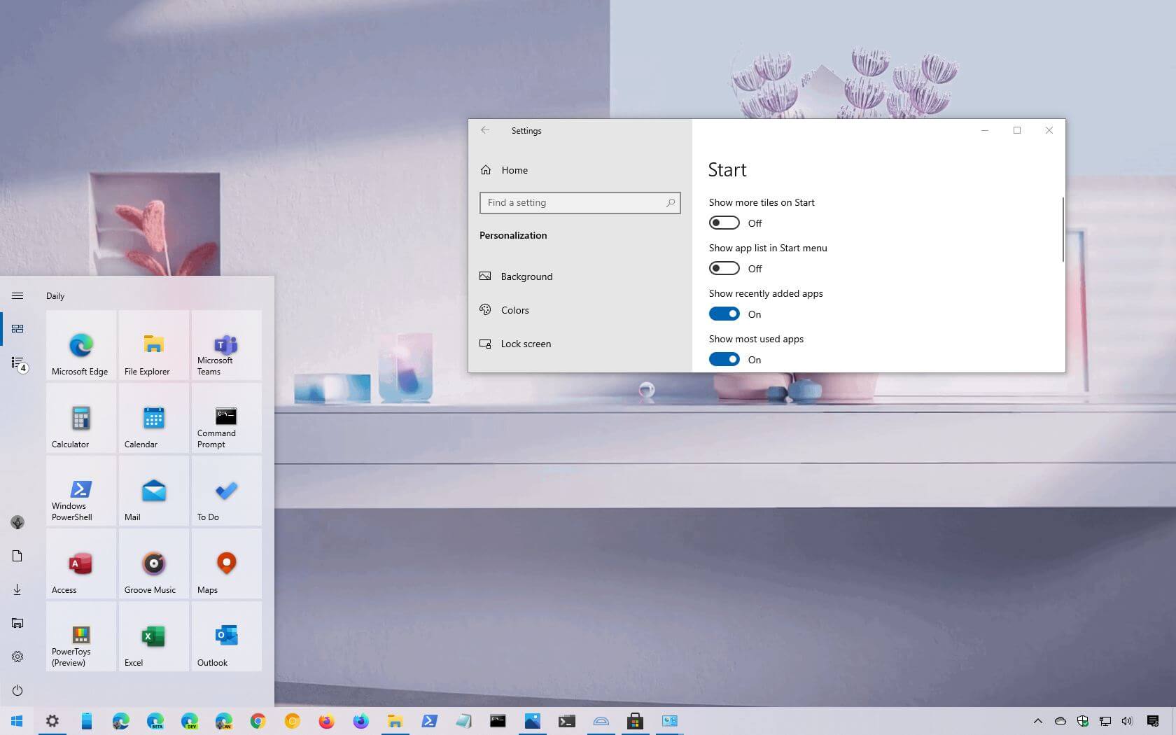 如何在 Windows 10 上顯示或隱藏開始功能表應用程式列表