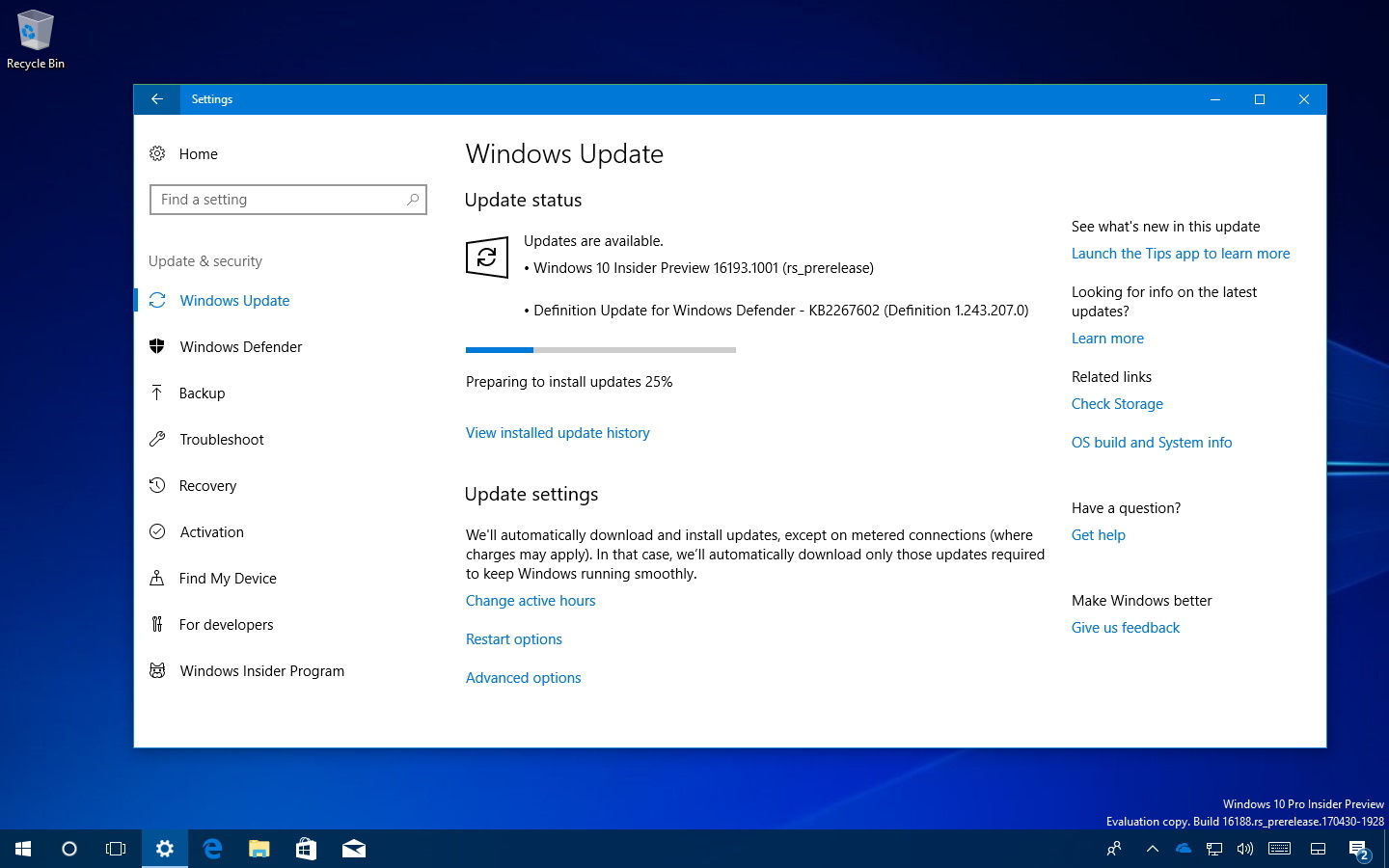 Windows 10 build 16193 发布，带来新功能