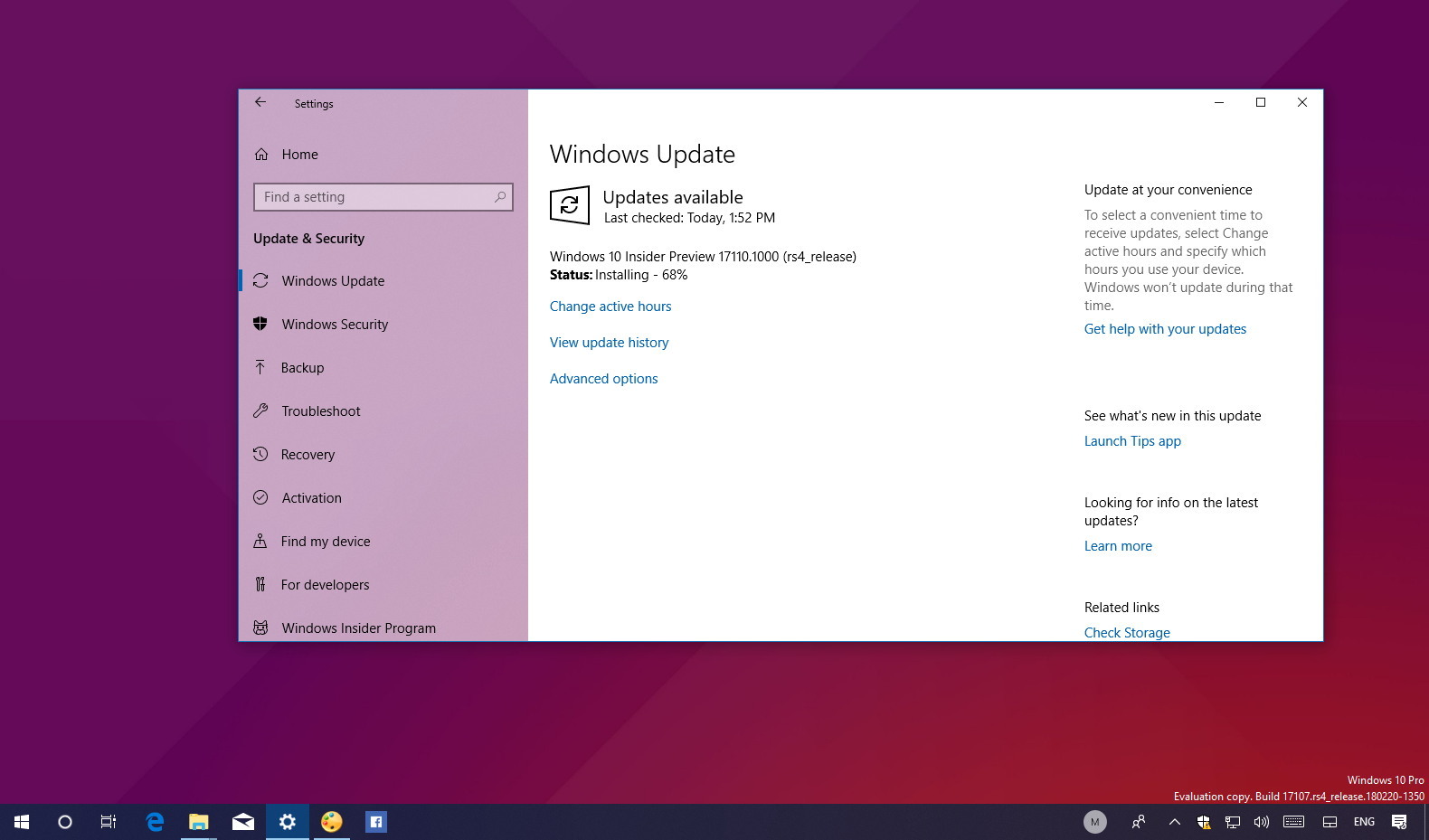 Windows 10 build 17110 发布并进行了改进