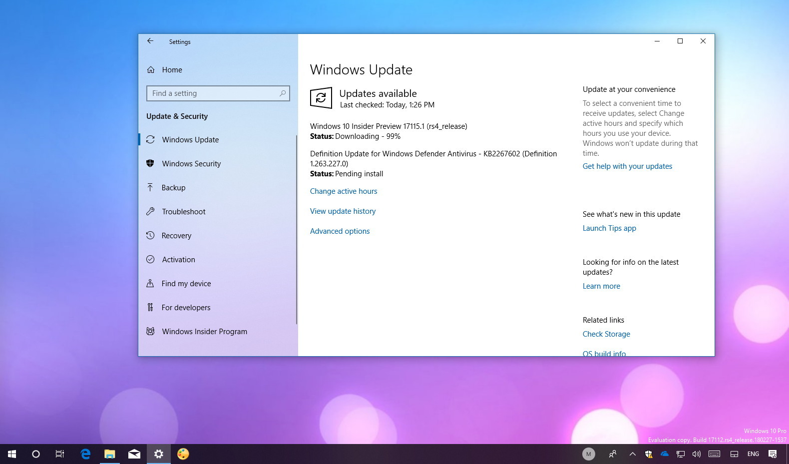 Windows 10 build 17115 發布並進行了改進