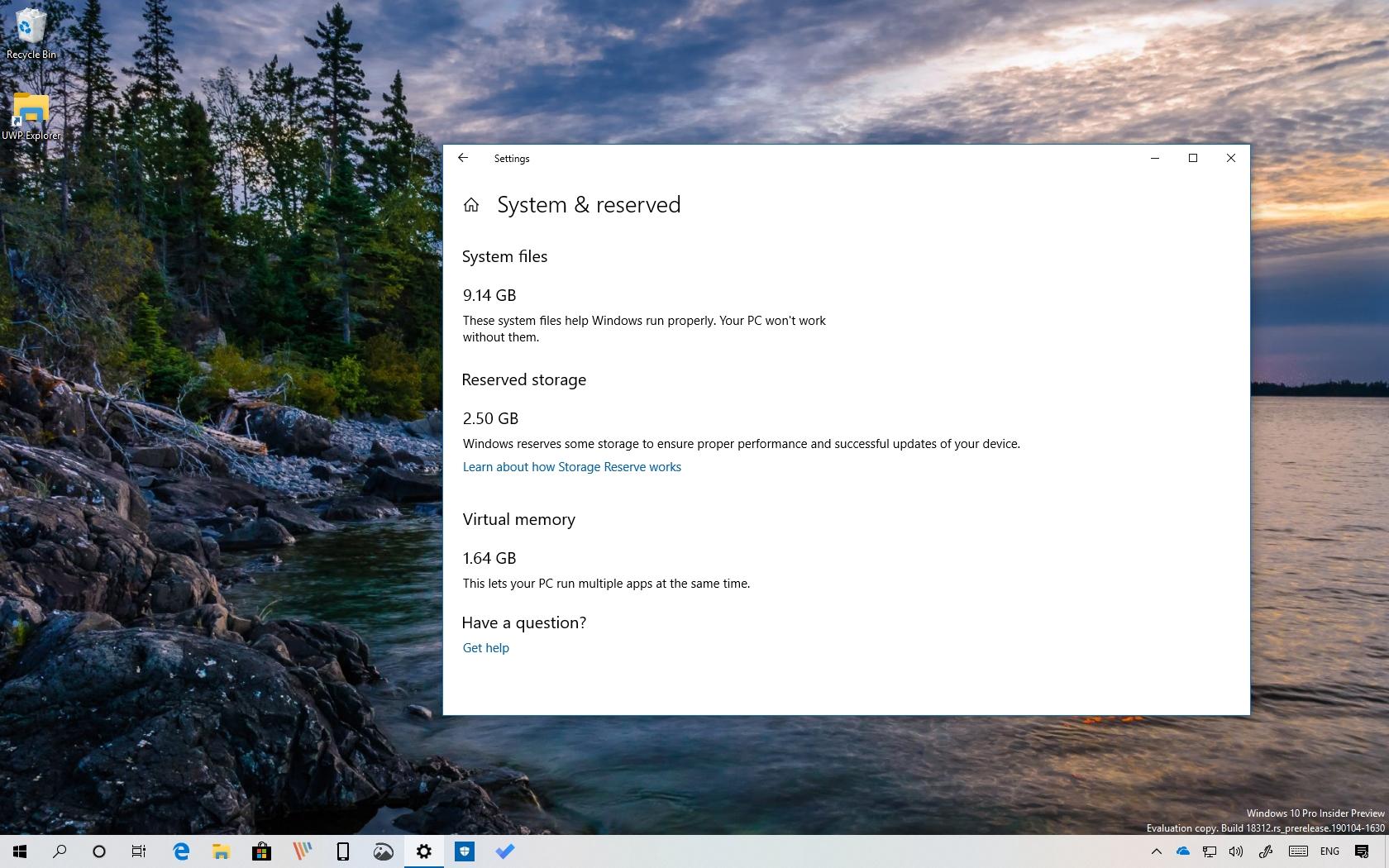 如何在 Windows 10 上啟用“預留儲存體”