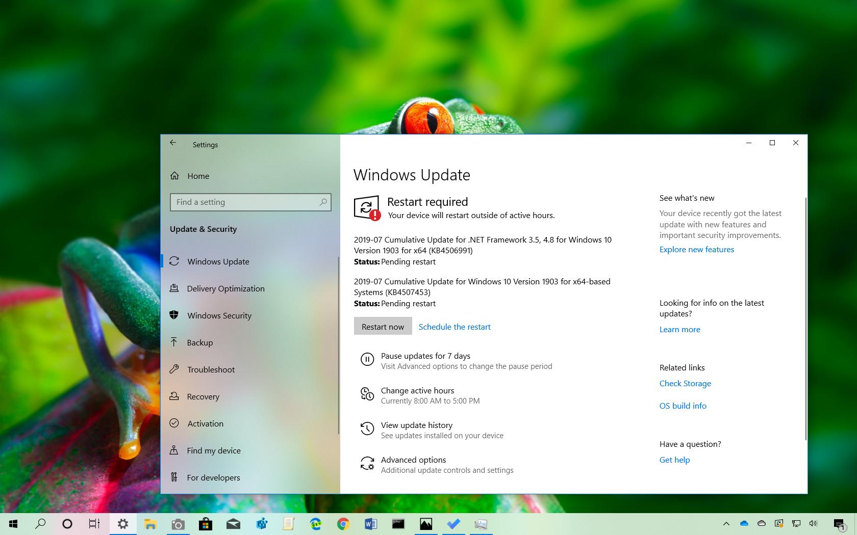 Windows 10 更新 KB4507453（內部版本 18362.239）發布版本 1903