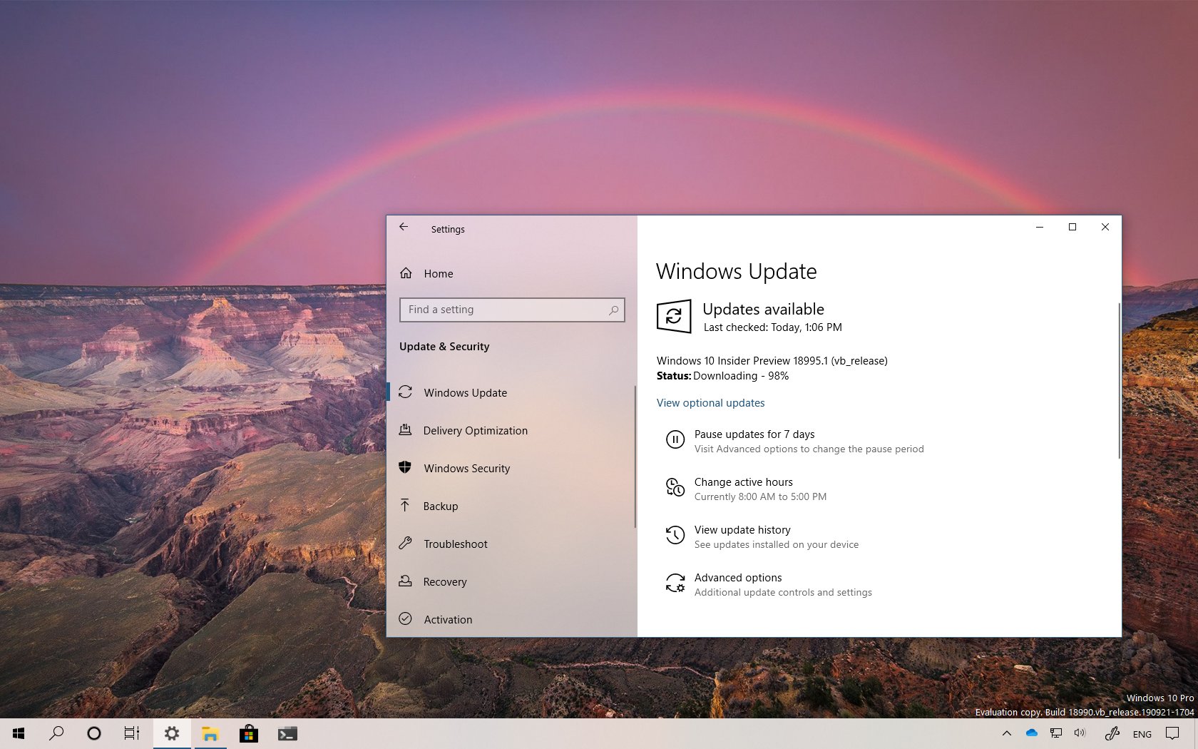 Windows 10 build 18995 (20H1) 发布,具有新功能