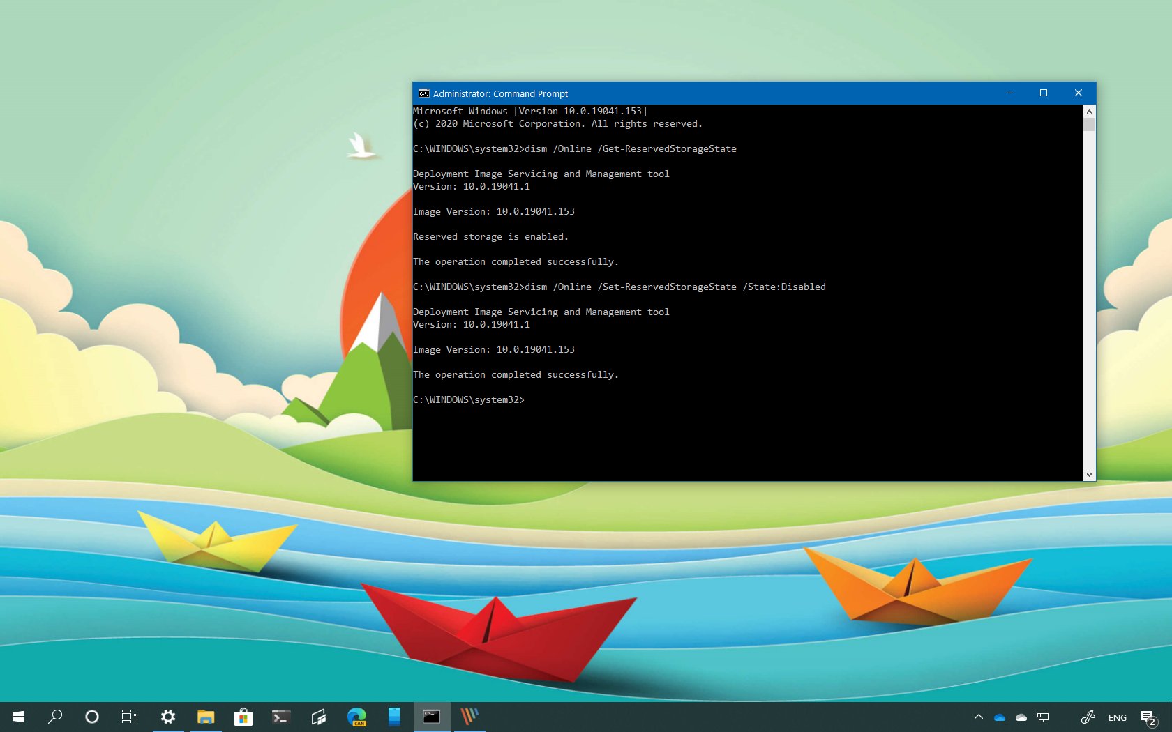 如何在 Windows 10 上使用 DISM 启用或禁用预留存储