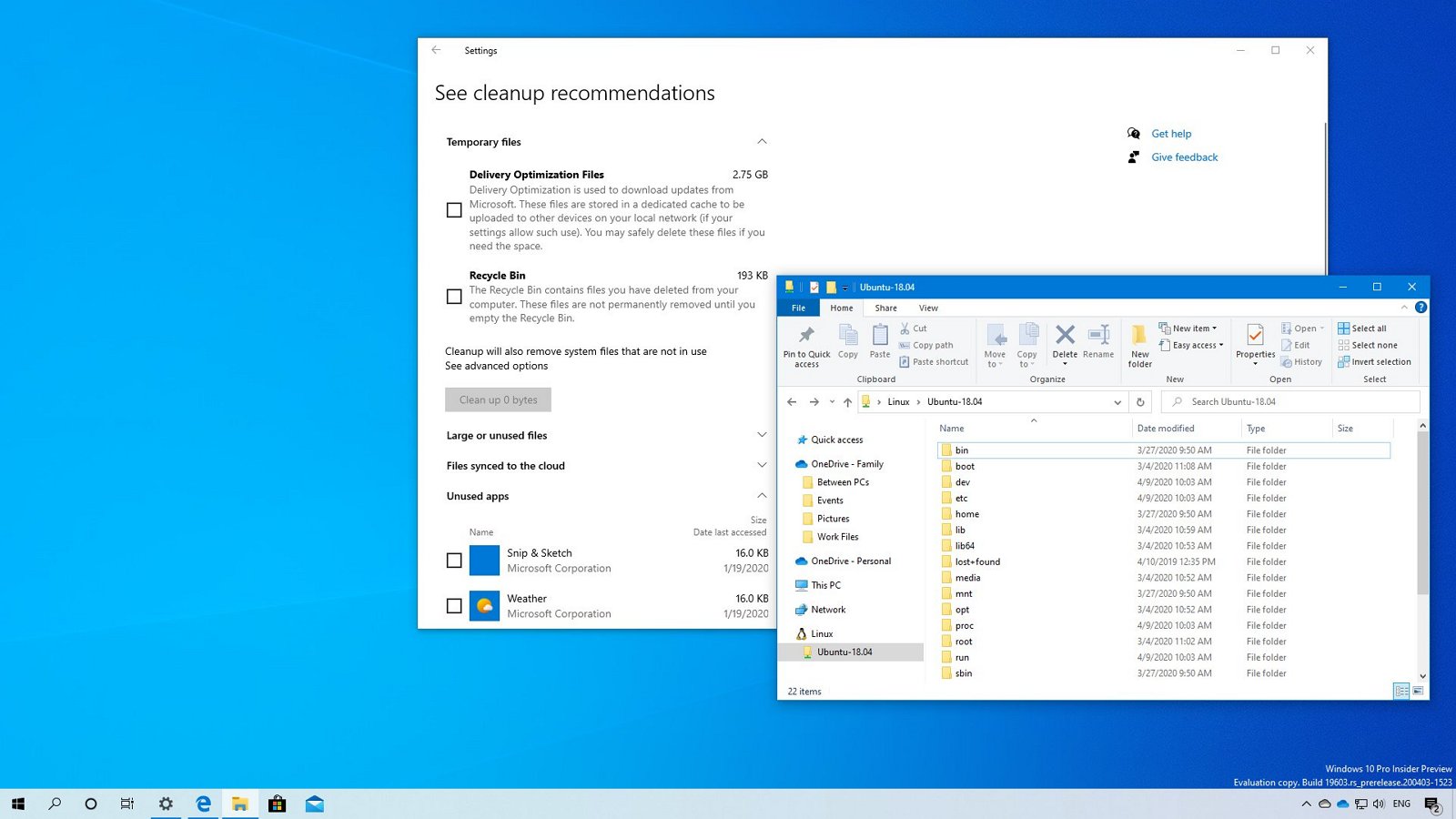 Windows 10 build 19603：实践视频回顾