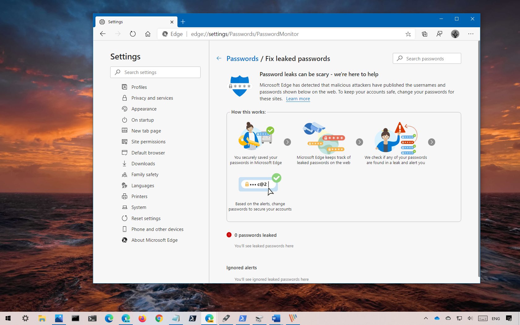 如何在 Microsoft Edge 上啟用密碼監控