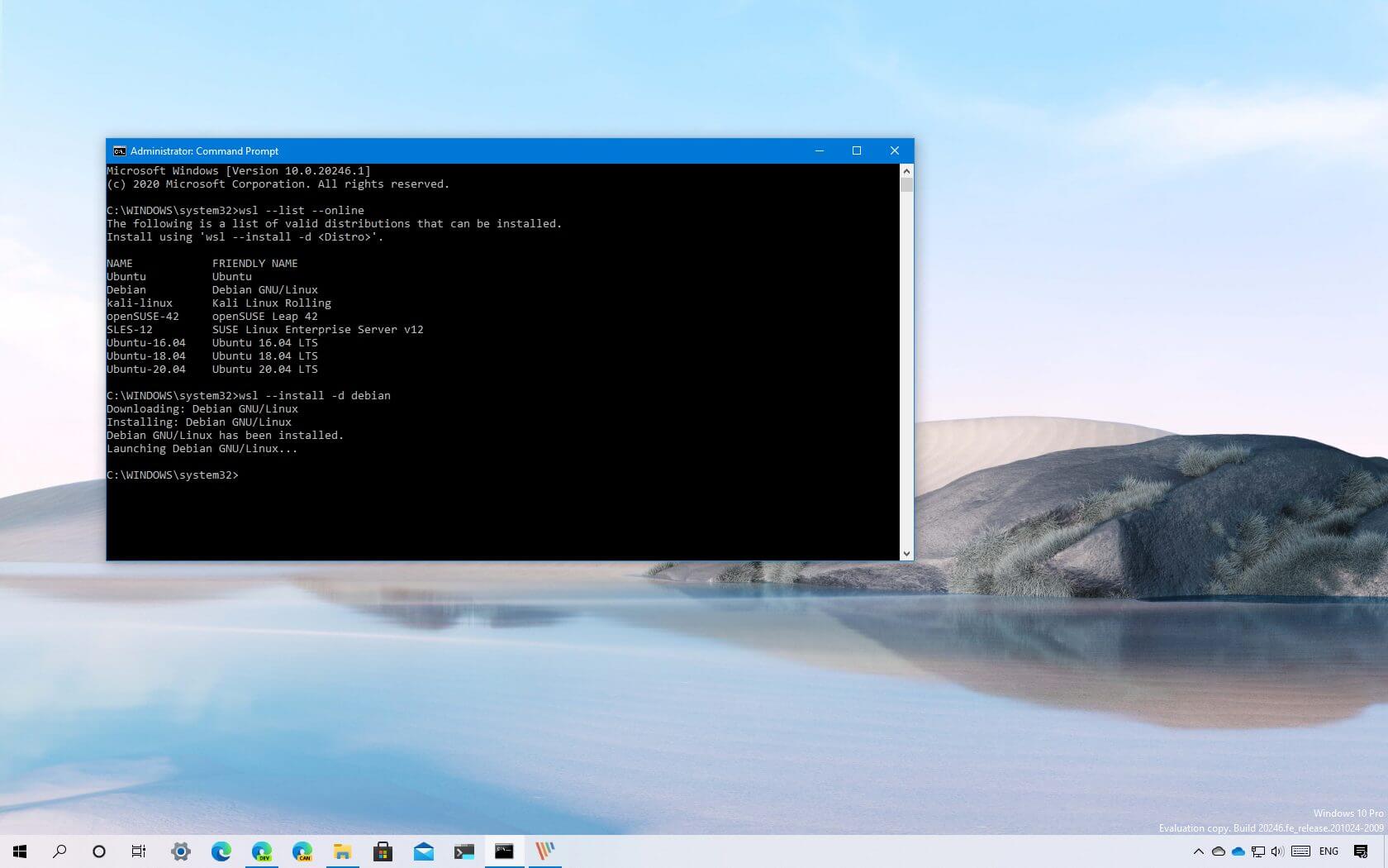 Windows 10 1909 和 1903 獲得 WSL 2 支持