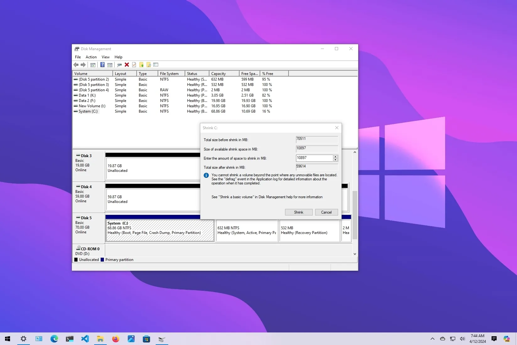 如何在 Windows 10 上更改驱动器分区大小 - 数字指南