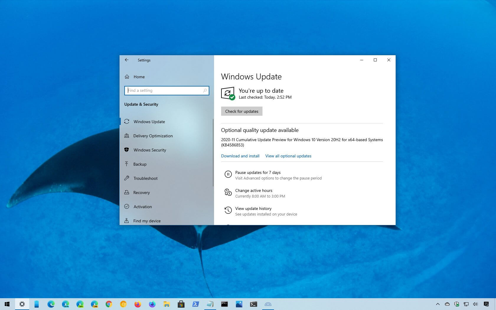 Windows 10 2004 版更新 KB4586853 发布（预览版）