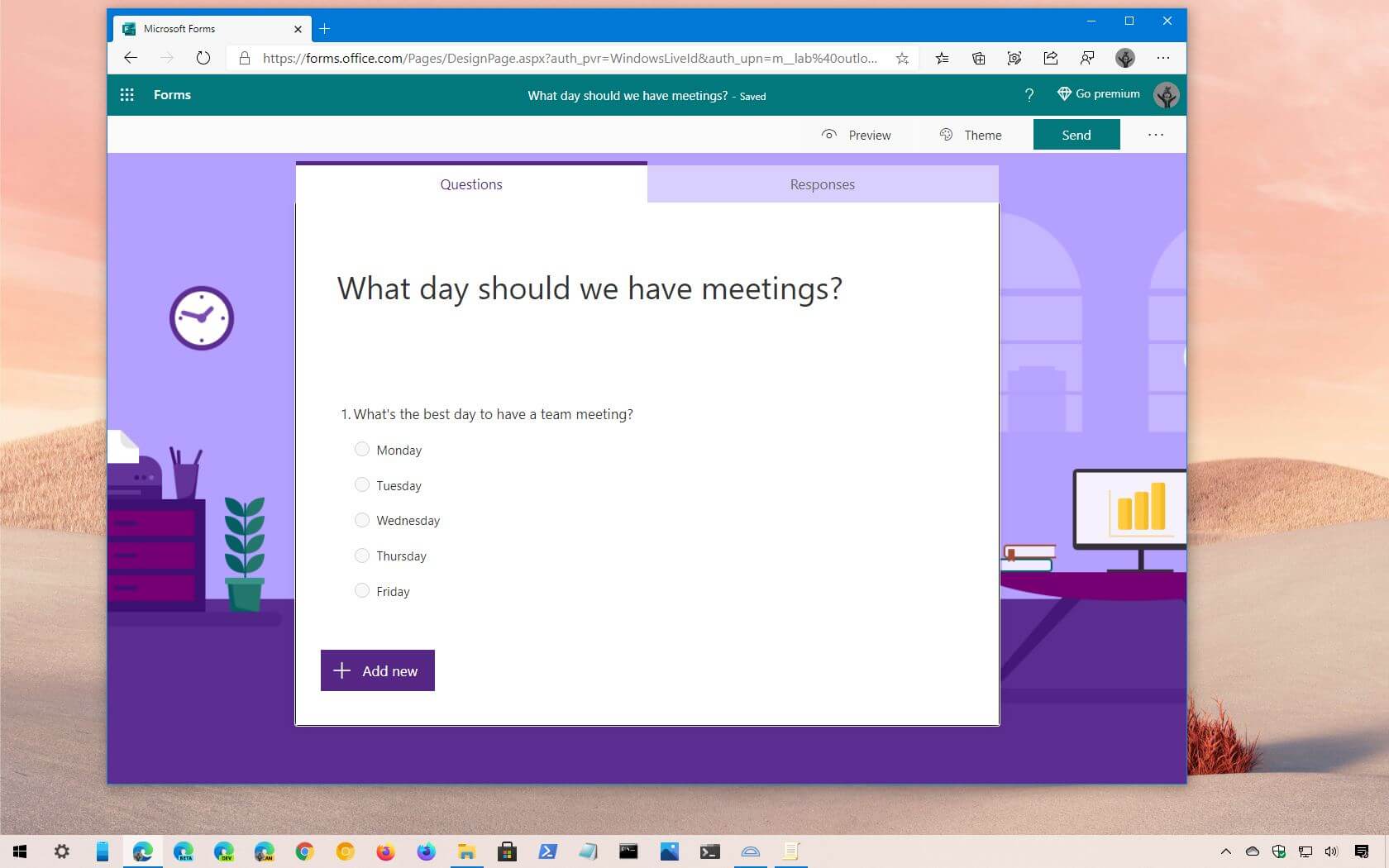 如何使用 Microsoft Forms 创建投票