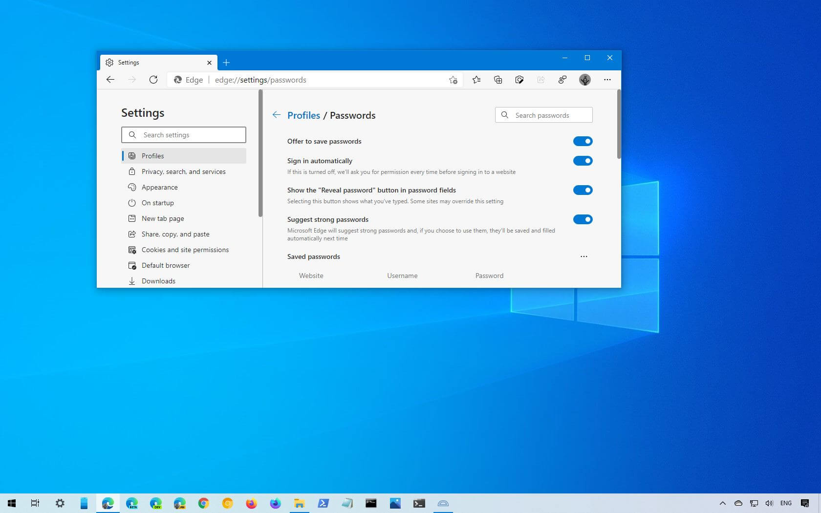 如何在 Microsoft Edge 上启用或禁用密码生成器
