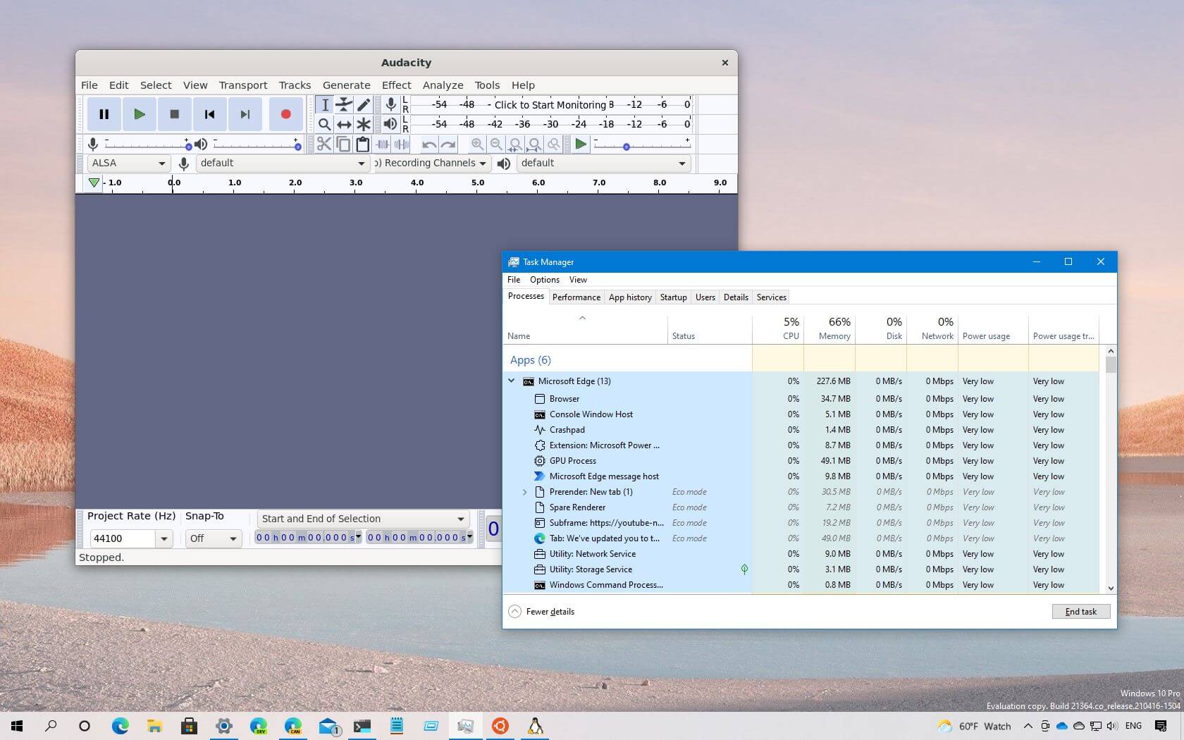Windows 10 build 21364 与 Dev Channel 中的 Linux GUI 应用程序一起使用