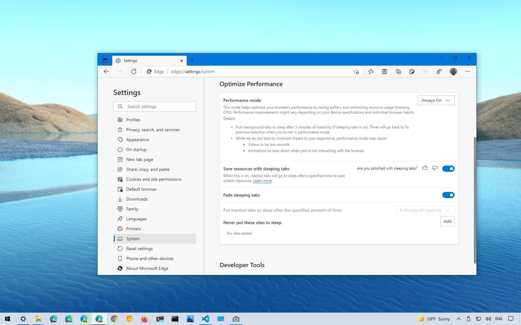 Microsoft Edge 上的「效能模式」功能是什麼