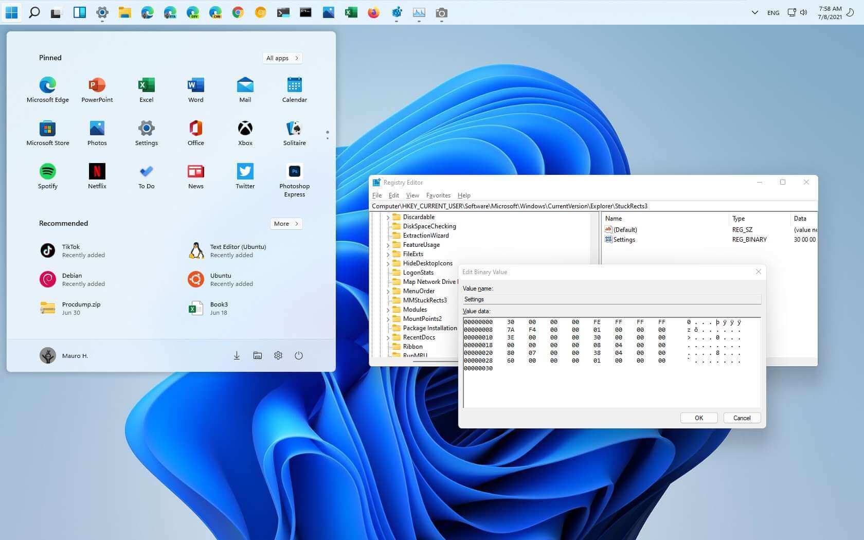 Windows 11 无法选择移动任务栏位置