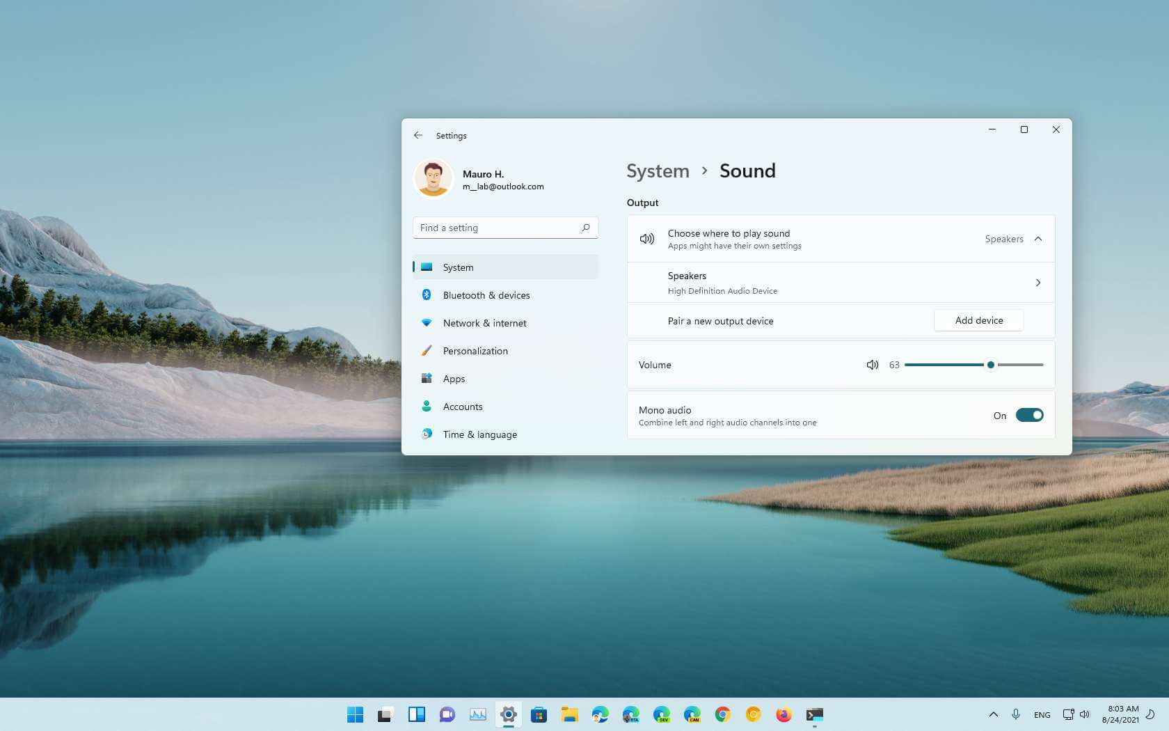 如何在 Windows 11 上打开或关闭单声道音频