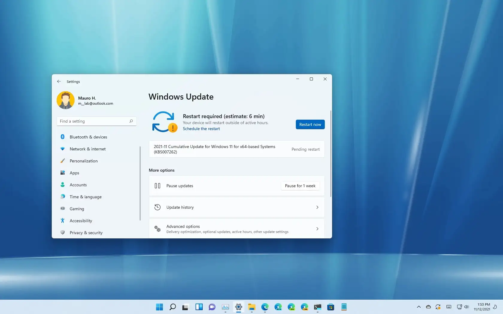 Windows 11 更新 KB5007262（内部版本 22000.346）包含许多即将推出的修复