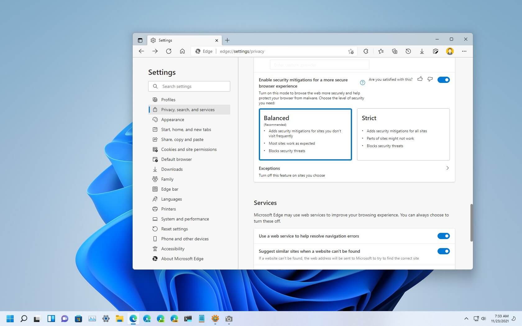 如何启用安全缓解措施以保护 Microsoft Edge