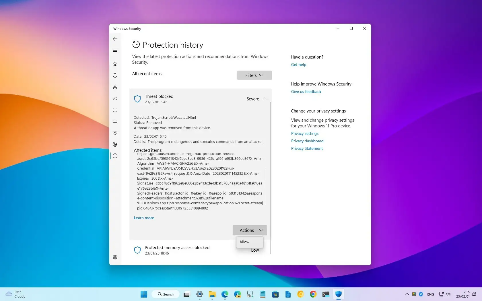 如何允許 Microsoft Defender 防毒軟體上封鎖的檔案或應用程式