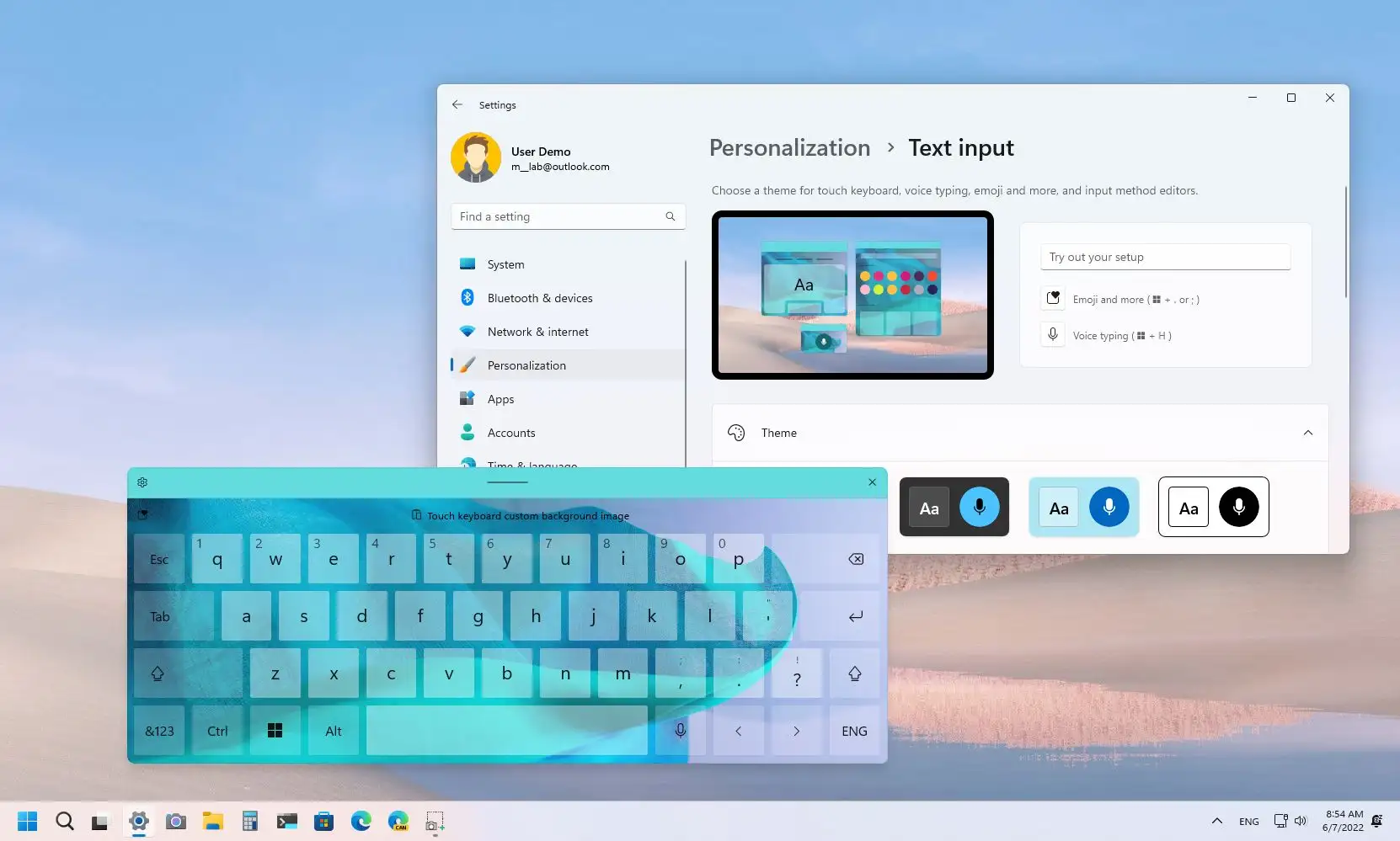 如何在 Windows 11 上更改键盘、语音输入、表情符号主题