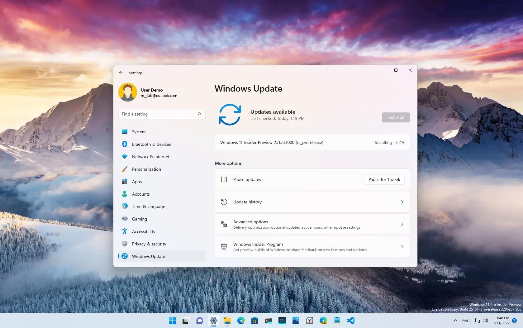Windows 11 build 25158 附有新的搜尋按鈕