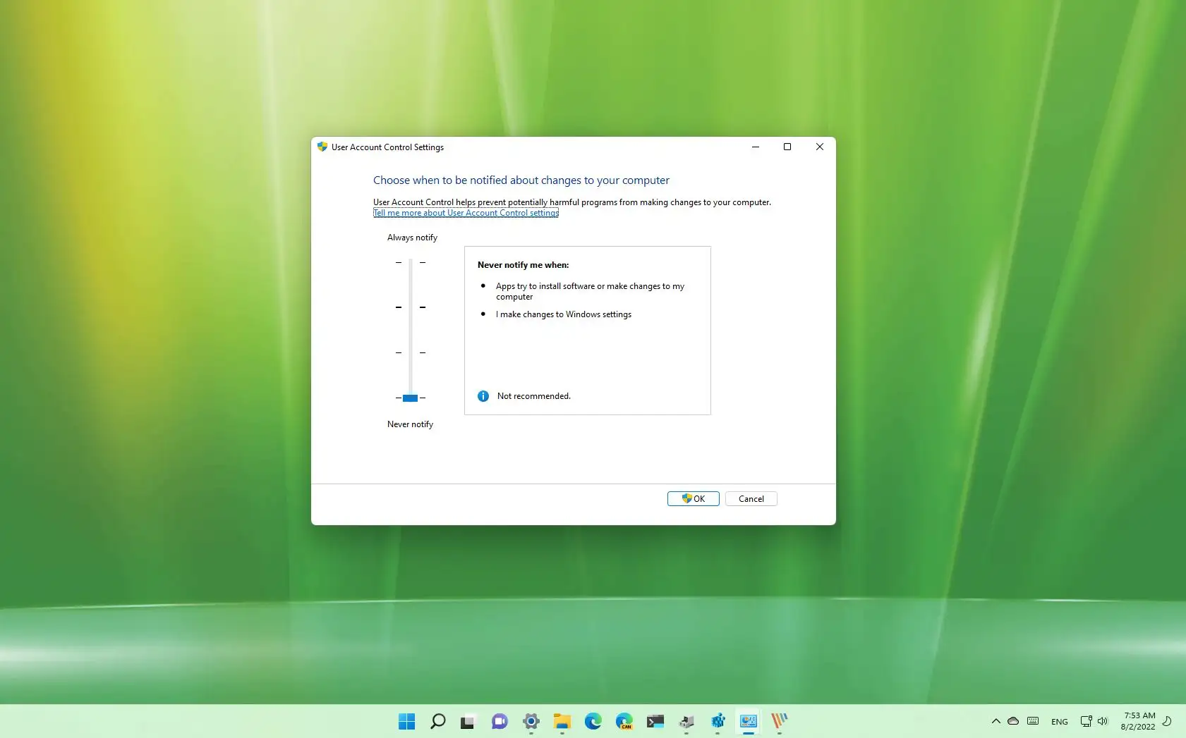 如何在 Windows 11 上禁用用户帐户控制 (UAC)