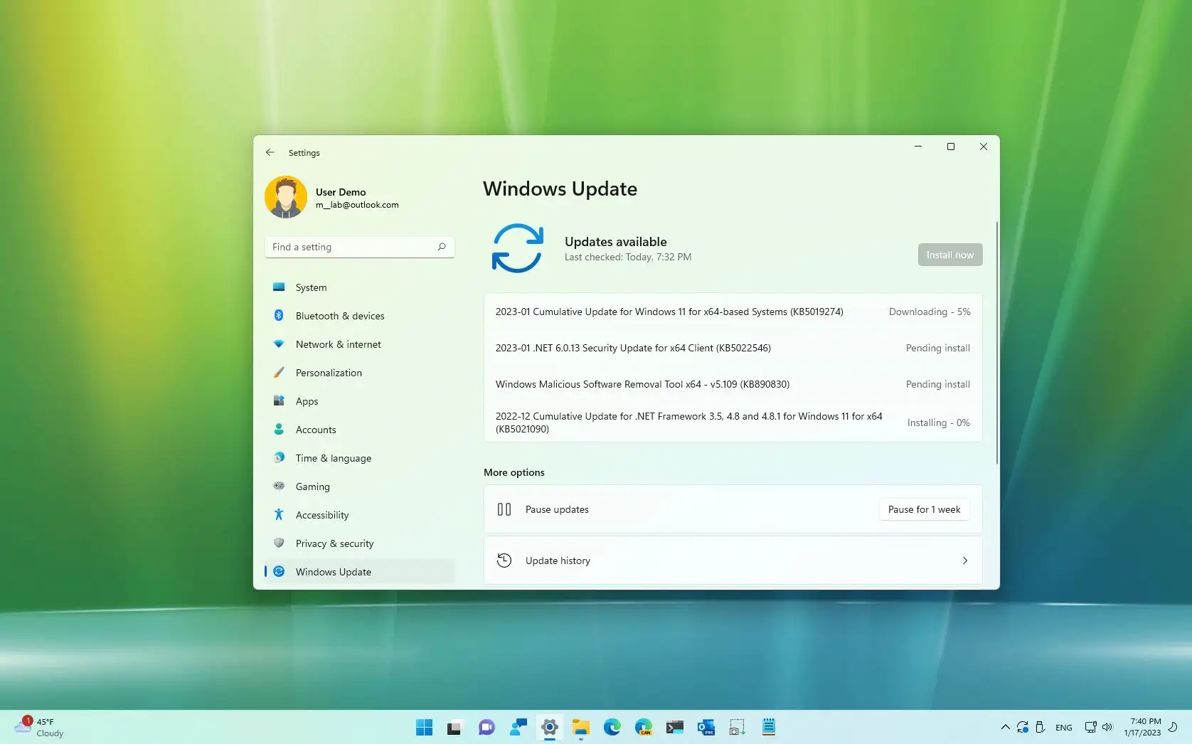 Windows 11 build 22000.1516 (KB5019274) 预览版