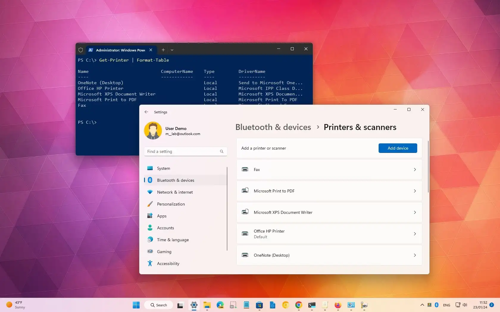 如何在 Windows 11 上查看已安装的打印机