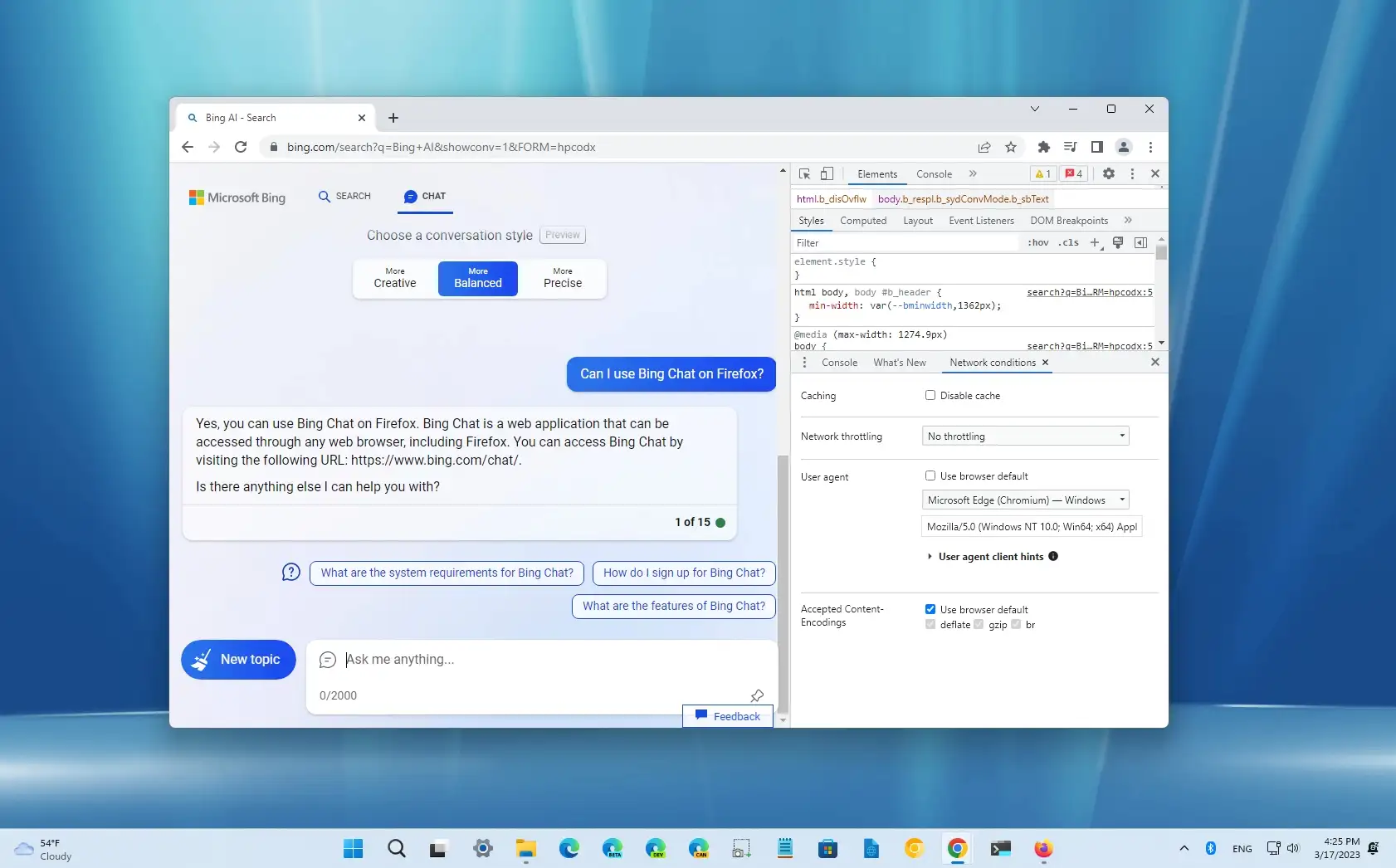 如何在 Chrome 或 Firefox 上存取 Bing Chat AI