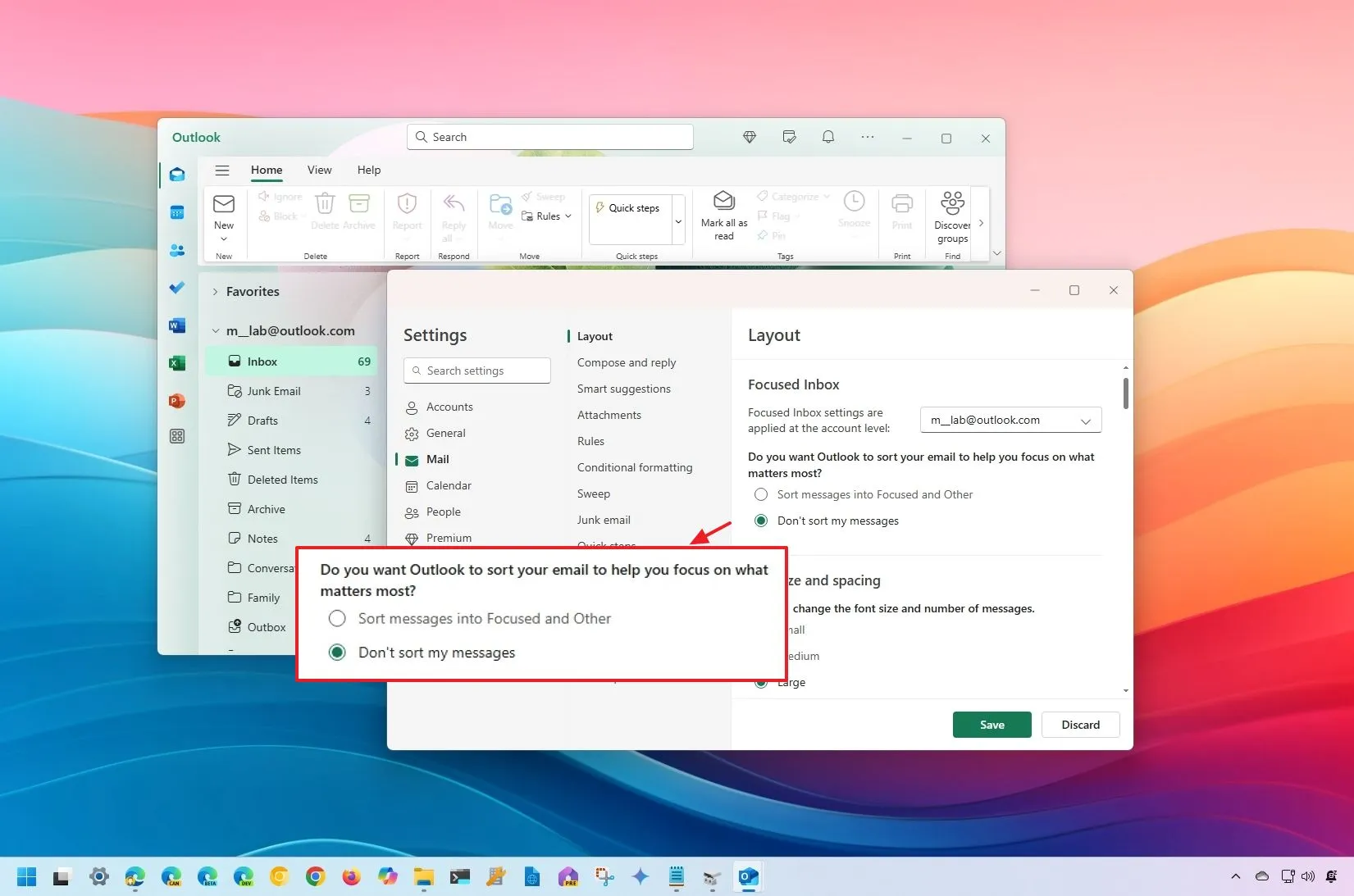 在任何版本的 Outlook 上停用重點收件匣