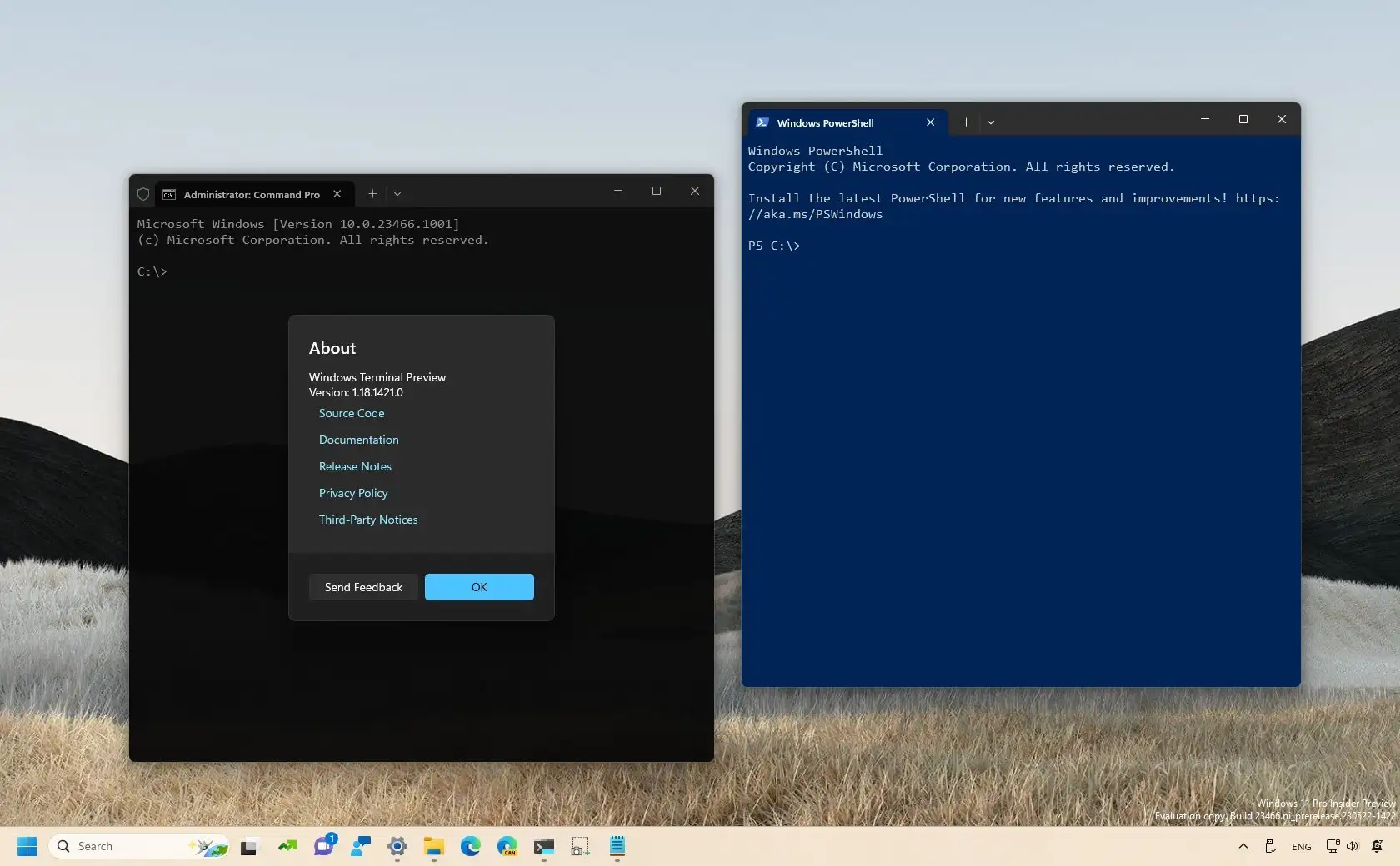 Windows Terminal 1.18 输出,带选项卡撕下、便携模式、AI 功能