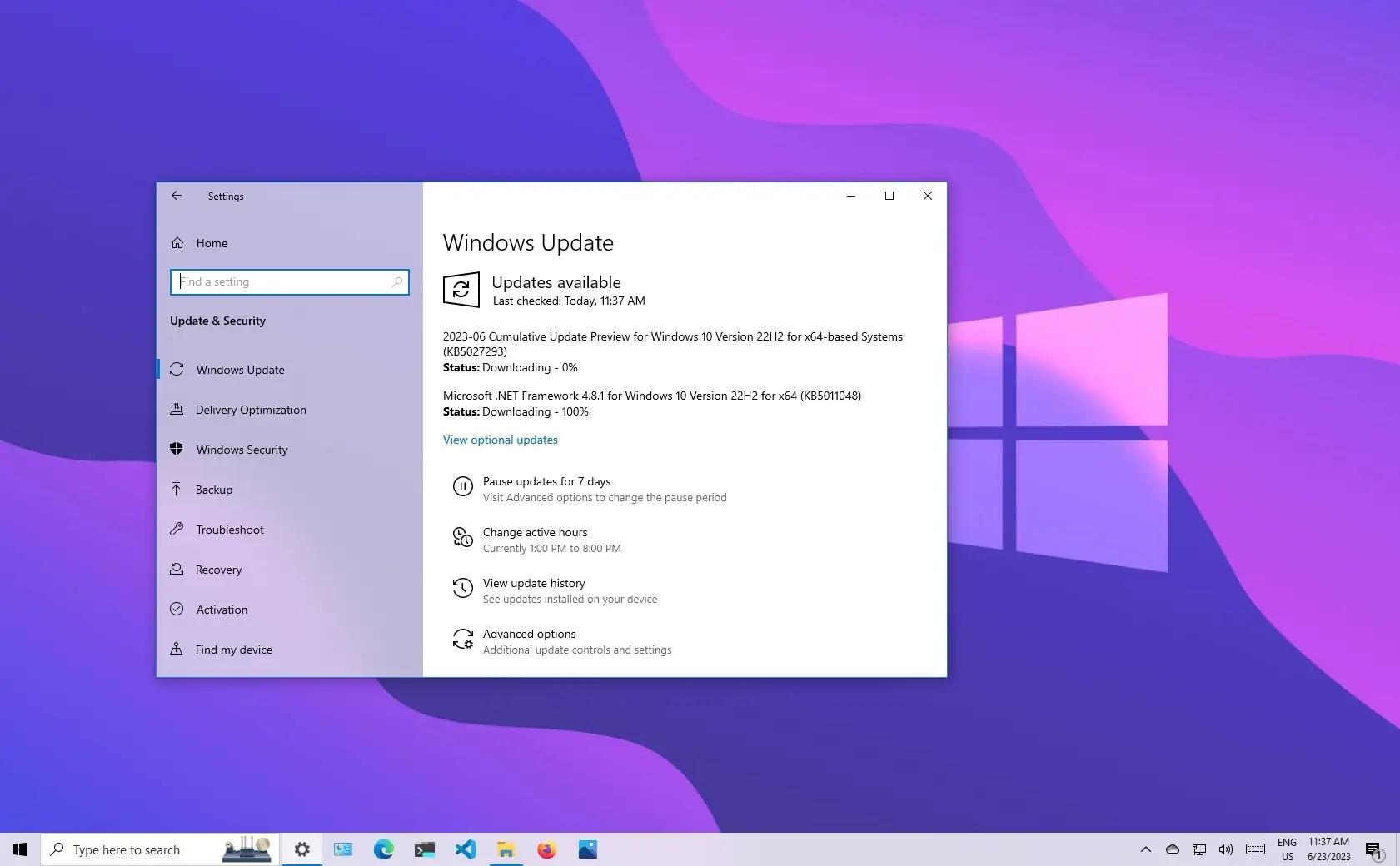 Windows 10 内部版本 19045.3154 (KB5027293) 预览版