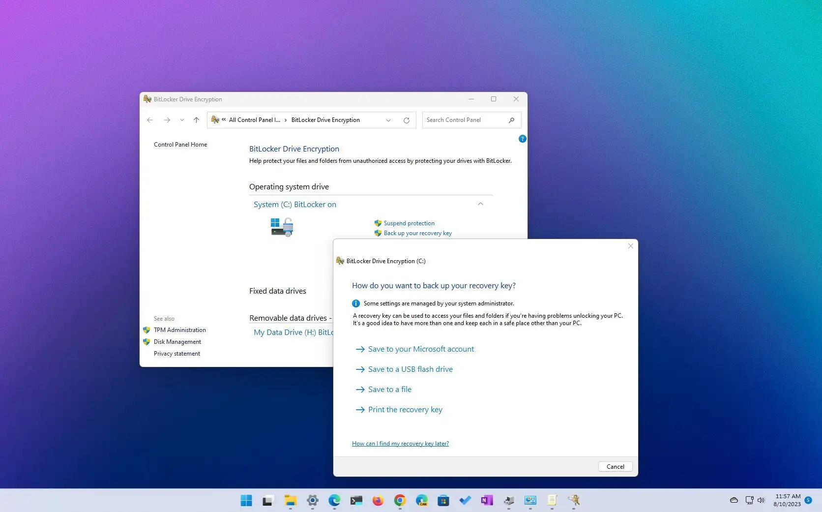如何在 Windows 11 上备份 BitLocker 恢复密钥