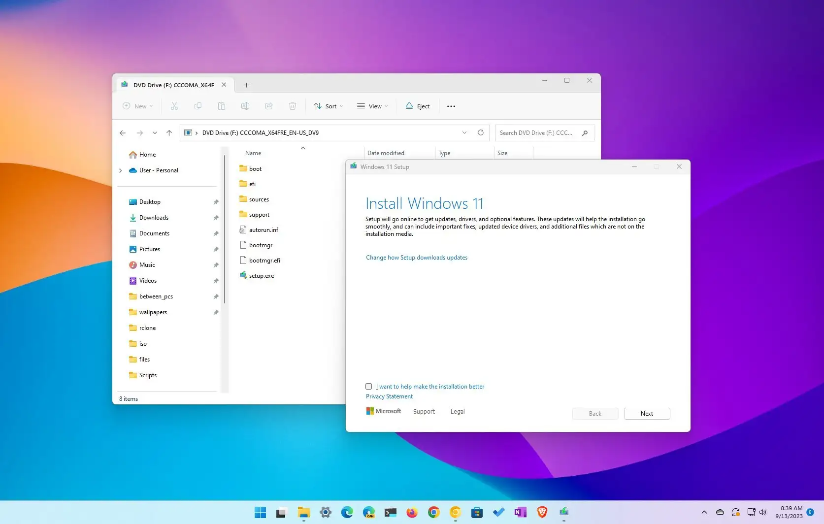 如何在没有USB的情况下安装Windows 11 23H2挂载ISO文件