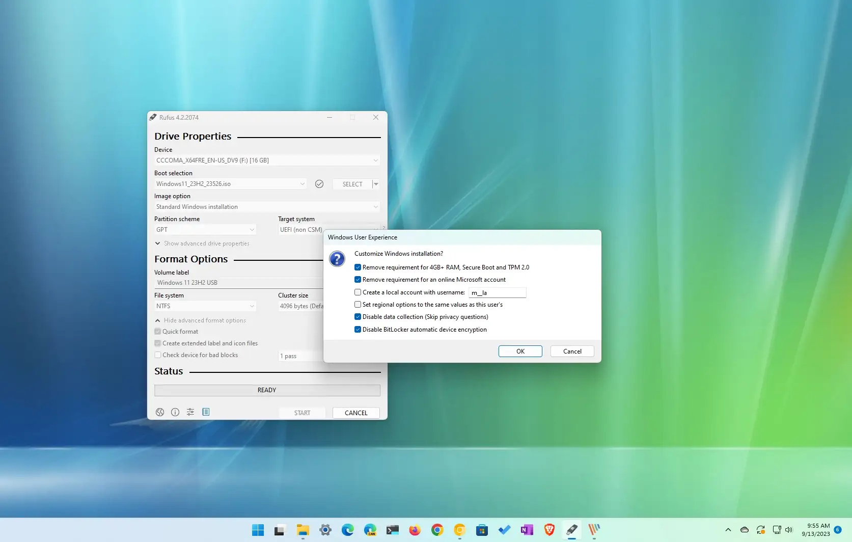 如何使用 Rufus 创建可启动的 Windows 11 23H2 USB