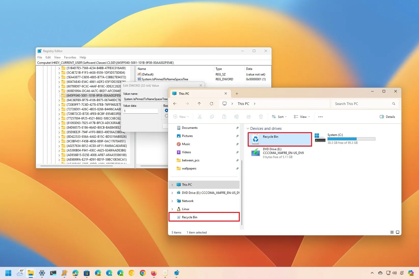 如何在 Windows 11 上將回收站新增至檔案總管